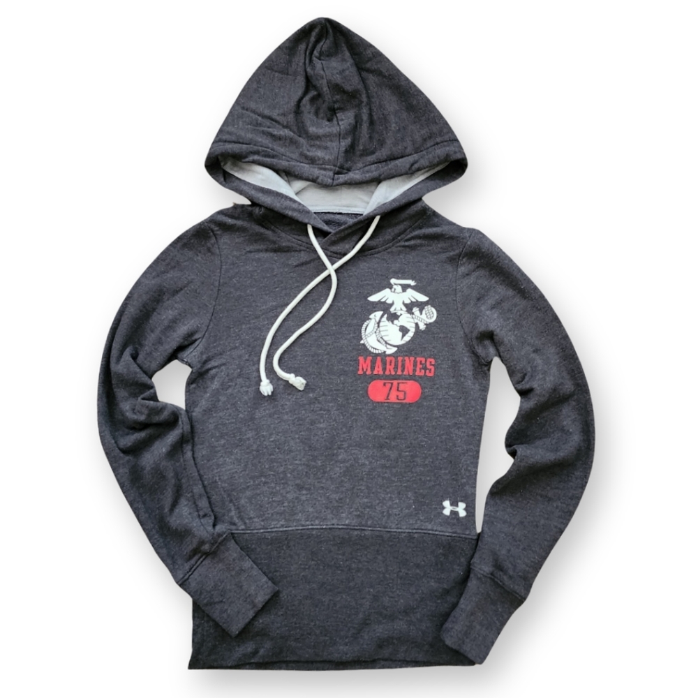 Grey/Red Marines 75 Hoodie, Women's S